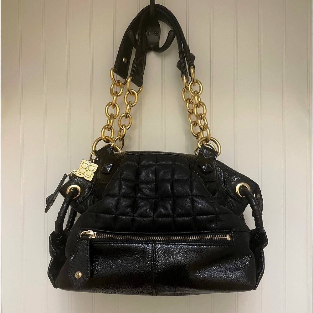 BCBGMaxAzria Black and Gold Shoulder Bag